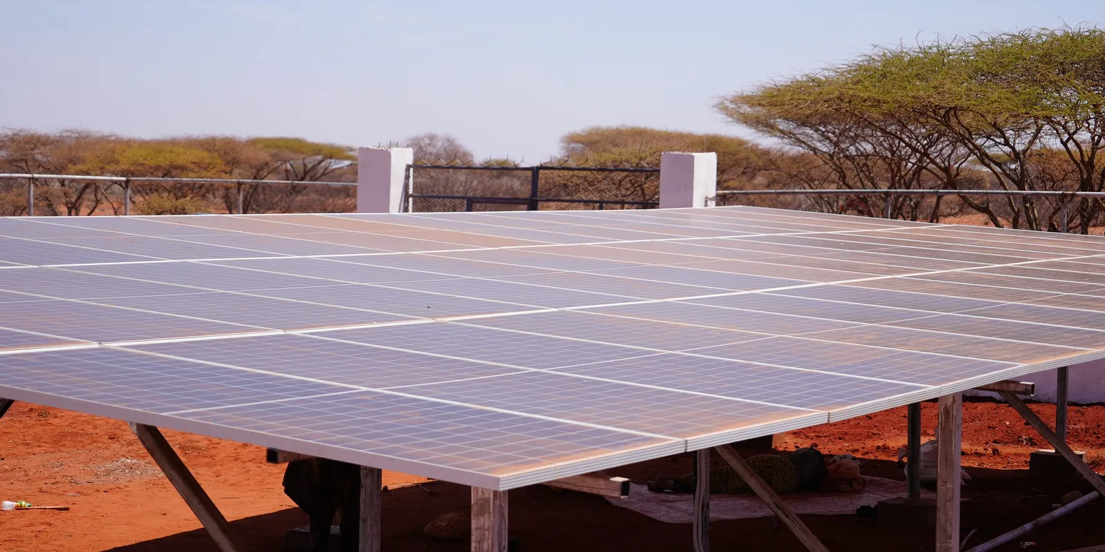 A solar-powered water pumping system in rural Somalia