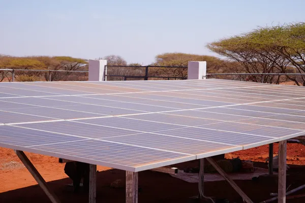 A solar-powered water pumping system in rural Somalia